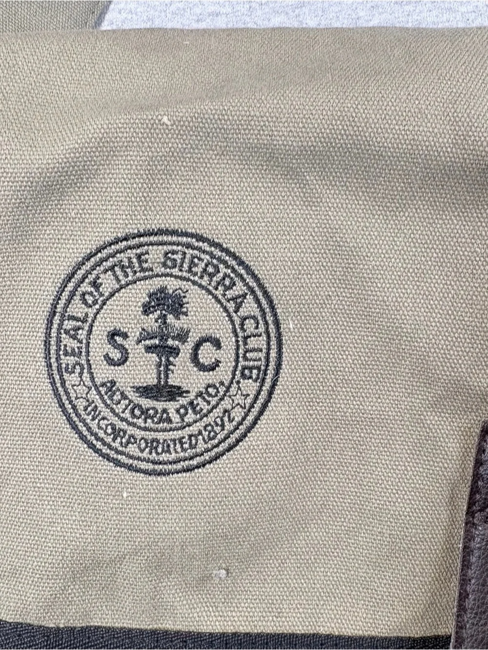 Vintage Sierra Club Messenger Bag With Leather Buckle Straps Olive Crossbody